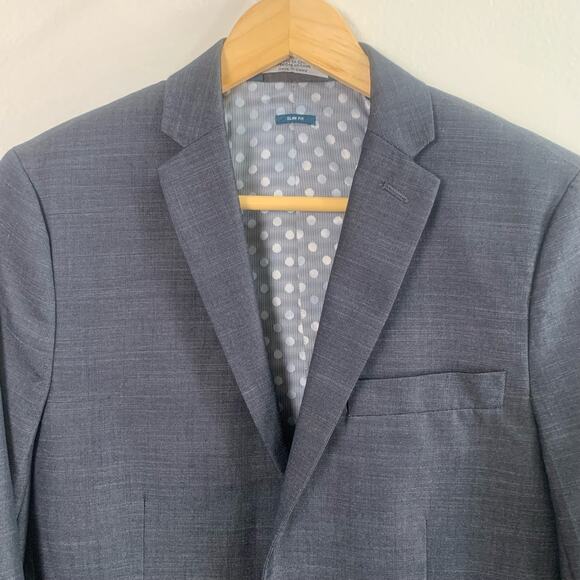 Perry Ellis Size 36 Regular Slim Fit Sport Coat Blazer Jacket Charcoal Gray - Picture 3 of 11